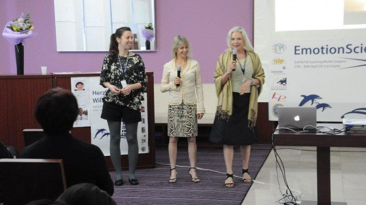 Three woman on stage in Croatia